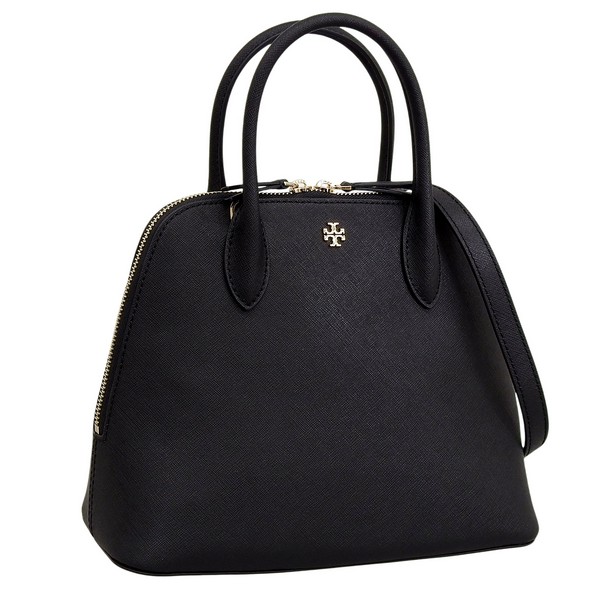 トリーバーチ バッグ レディース 2WAY ハンドバッグ ショルダーバッグ レザー ブラック EMERSON LARGE DOME SATCHEL 157731-001 TORY BURCH