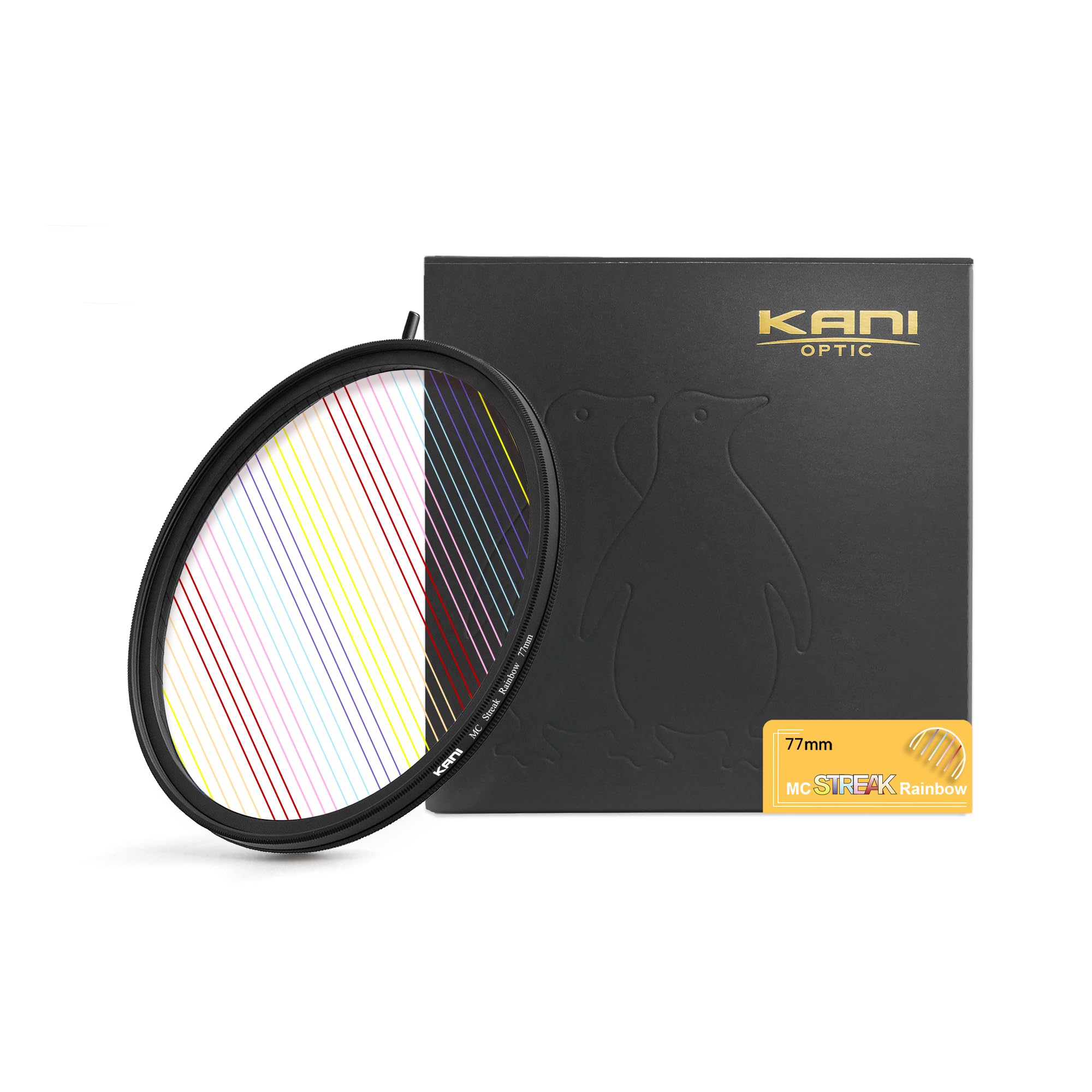 KANI 77mm 斜光フィルター MC Streak Rainbow アナモルフィック調 光条色：虹色 特殊効果フィルター 低反射 撥水 撥油 防汚 ナノコーティング K17562