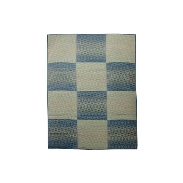 1030540043204 い草 畳 自然素材 カーペット ラグ インテリア 夏用 節電 無地 涼しい ダイヤ柄 シンプル クッション性 ブルー 240×320cm メーカー直送