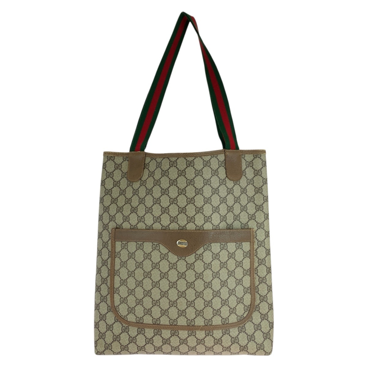 美品 シェリーライン オールドグッチ ベージュ ブラウン GGスプリームキャンバス/レザー 39 02 003 トートバッグ ショルダーバッグ レディース 503025