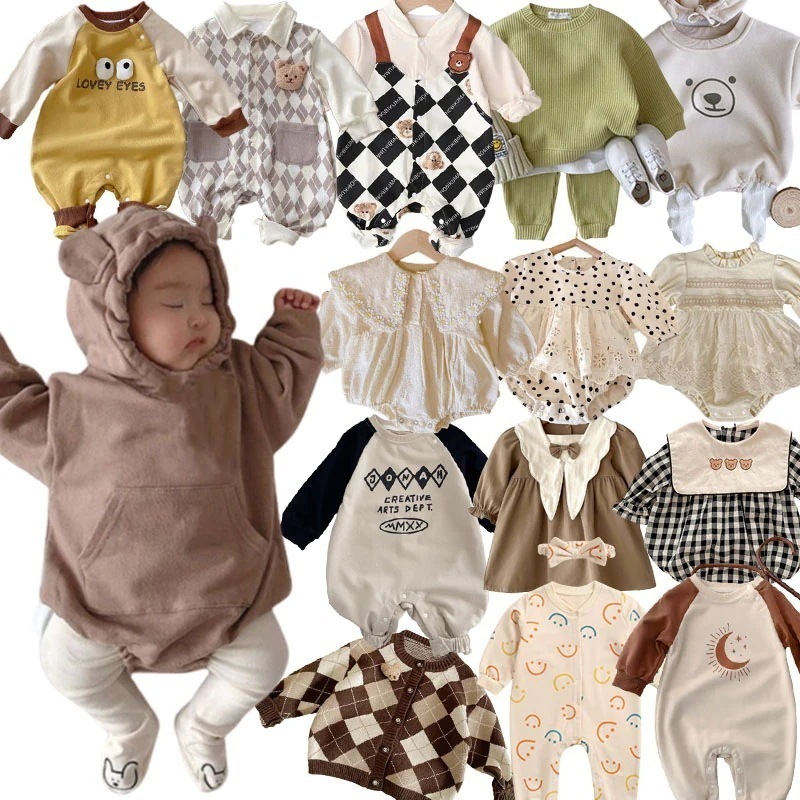 大人気！ 秋冬季の新品入荷 ロンパース 秋冬服 ニット 上下セット ベビー服 女の子 子供服 ベビー服 上下セット
