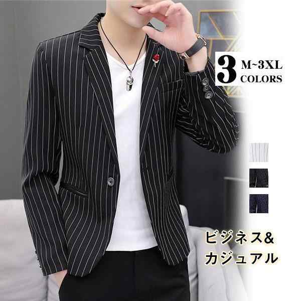 【新作入荷】値下げ テーラードジャケット ライトアウター ストライプ メンズ シンプル スーツ ビジネス カジュアル コート 通勤 ジャケット アウター おしゃれ