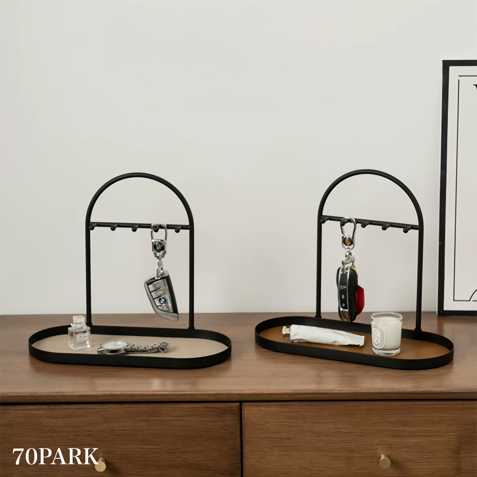 アイアン レザー オーバル型 アクセサリー 鍵 スタンド トレイ 全2色 収納 小物置き おしゃれ 韓国インテリア 韓国雑貨 韓国っぽ 北欧インテリア 北欧 インテリア雑貨 韓国 70PARK