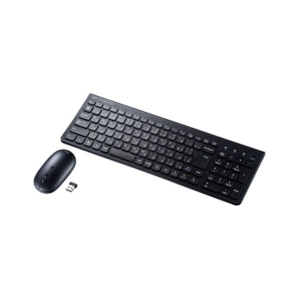 サンワサプライ マウス付きワイヤレスキーボード テンキー付き SKB-WL31SETBK