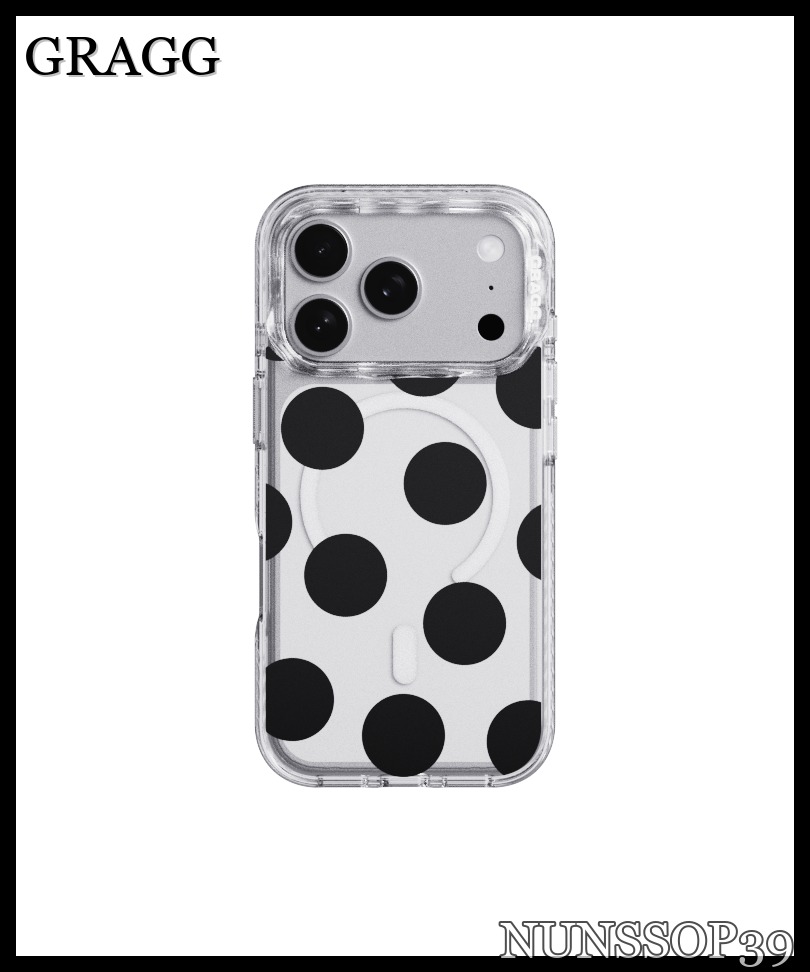 GRAGG MAGSAFE LAYERS FRAME CASE CLEAR - MILKY DOT BLACK