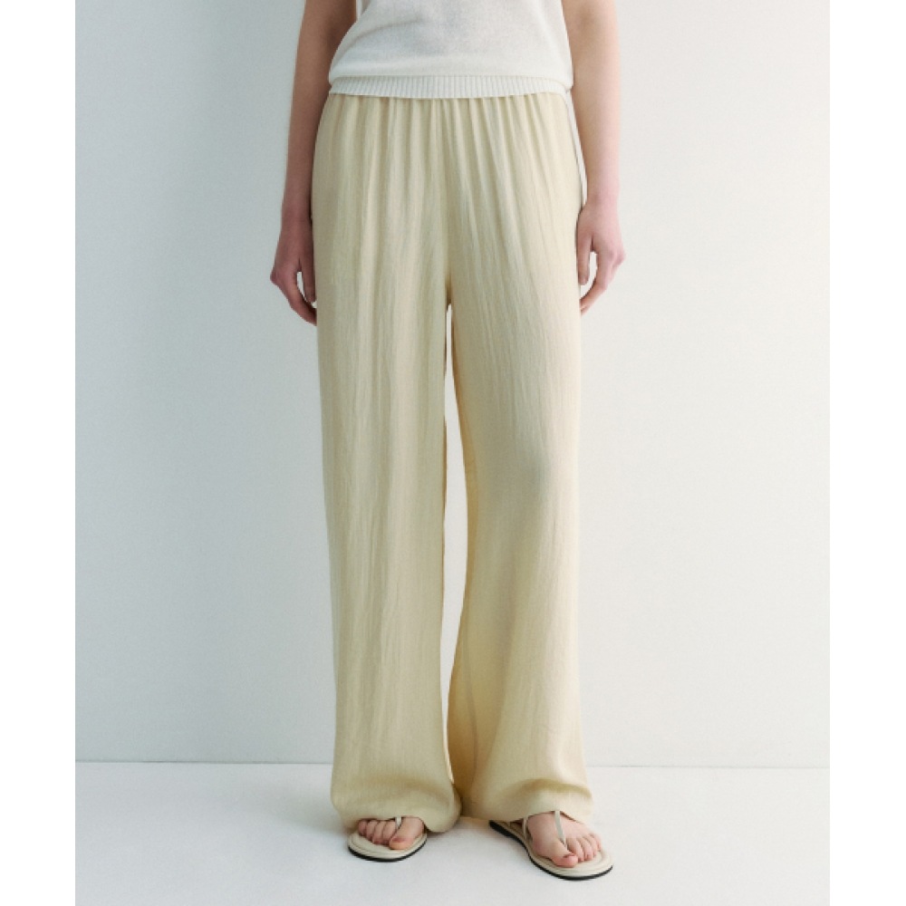 SUARE WOMEN (レディース) オーガニックセミワイドバンディングパンツベージュ