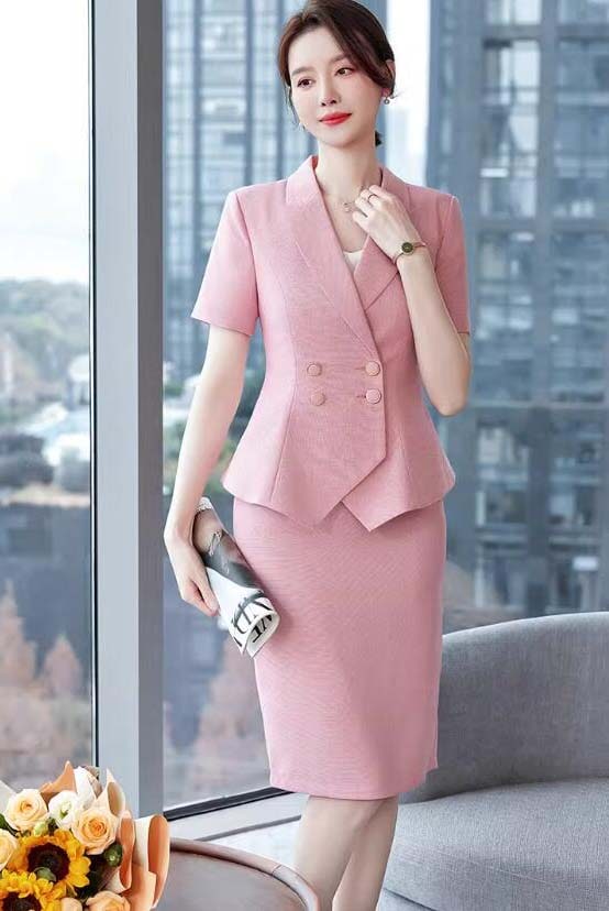 通勤お仕事服 2点セット40代 50代 30代 短袖 リクルートスーツ ビジネス フォーマルスーツ 制服 セレモニースーツ 通勤 上品 面接 謝恩会 営業 リクルート 同窓会 オフィス お食事会 夏 4,646円