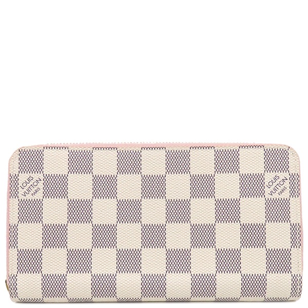 ルイヴィトン LOUIS VUITTON 長財布 ジッピー ウォレット ダミエアズールキャンバス ローズバレリーヌ ゴールド金具 白 ラウンドファスナー N63503 RFID 【箱】【中古】