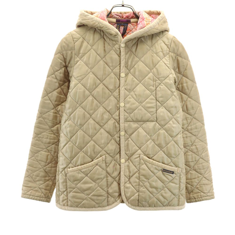 英国製 キルティングジャケット 36 ベージュ系 薄中綿入 レディース