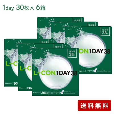 エルコンワンデー38（30枚入） 6箱セット(左右各3箱) コンタクトレンズ ワンデー L-CON 1DAY
