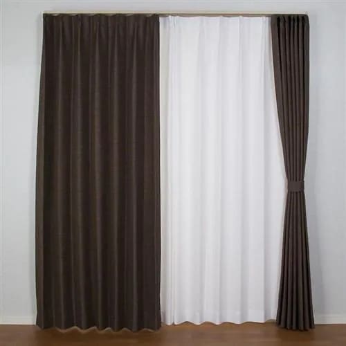 在庫限り[200×178]カーテンコローレ ダークブラウン 1枚入 遮光性あり 遮熱・断熱効果あり 形状記憶加工 ウォッシャブル