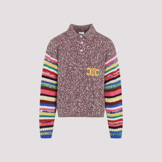 CELINE Men Polo Shirts RY0QE0X94 GDU4 BURGUNDY MULTICOLOR