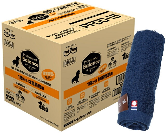 プロフェッショナル バランス １歳から体重管理用 6kg【犬想いオリジナル 今治ハンドタオルセット】【タオルカラー ネイビー】【正規品】