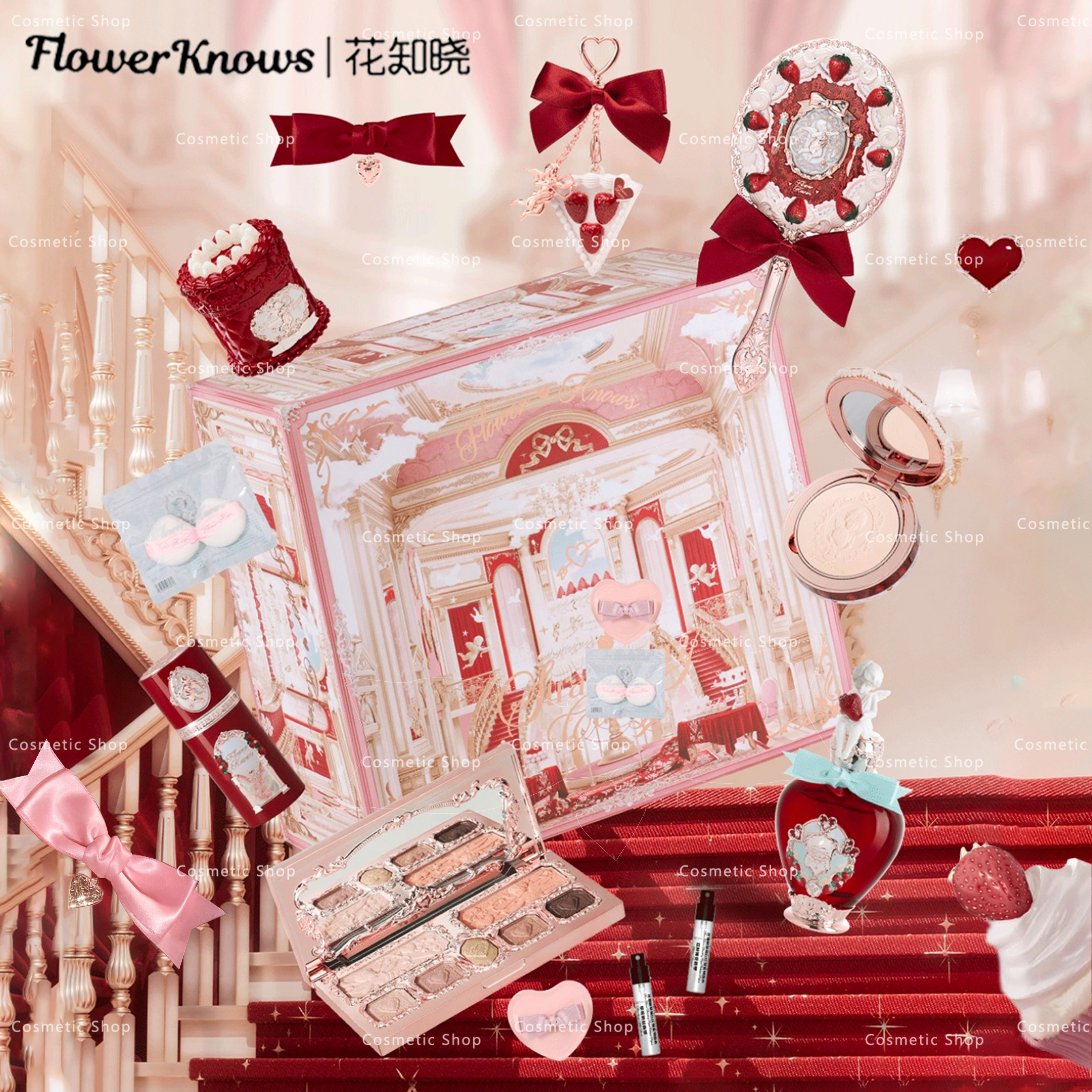 【正規品】SNSで話題沸騰 コスメセット ストロベリーキューピッドコレクション いちごキューピーシリーズ アイシャドー チーク パウダー リップ 香水 リキッドチーク ハイライト 新年プレゼント