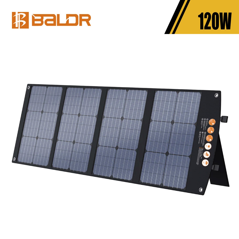 【正規代理店】BALDR PIONEER 120W 最新型ETFEソーラーチャージャー 折りたたみ式 ポータブル電源充電器 スマホやタブレット充電 アウトドア IP65防水 車中泊 キャンプ 地震停電