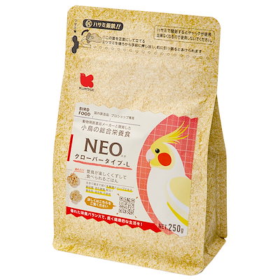 他サイト： 黒瀬ペットフード　ＮＥＯ　クローバータイプ　Ｌ　２５０ｇ　鳥　フード　エサ　餌　ペレット　ＣＲＣ55―20―20―10―00の商品画像