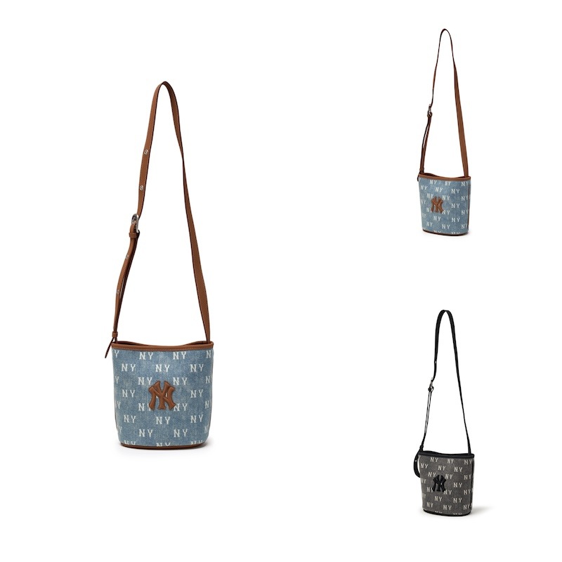 3ABQMV65N クラシックモノグラムビンテージ PU ホーボーバッグ ニューヨークヤンキース 正規品保証 関税負担なし 韓国限定販売 男女共用