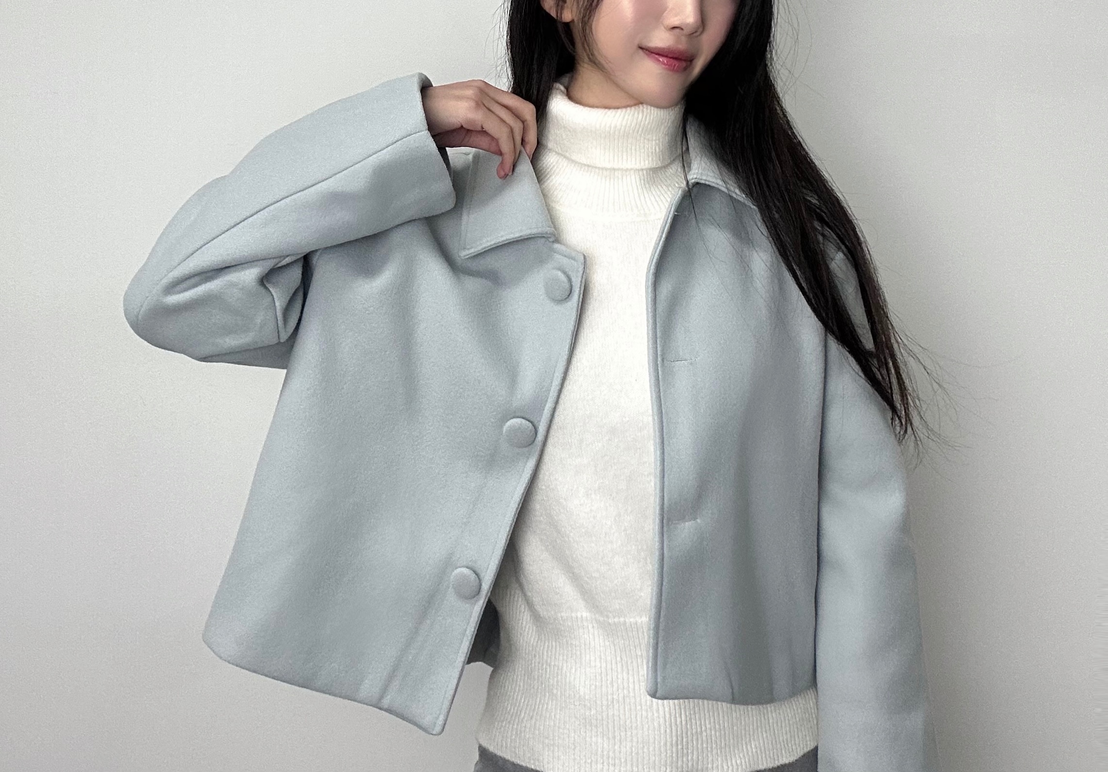 ベラ 毛織 クラシック ショートコート 結婚式コーデ デートコーデ デイリーコーデ (2カラー)