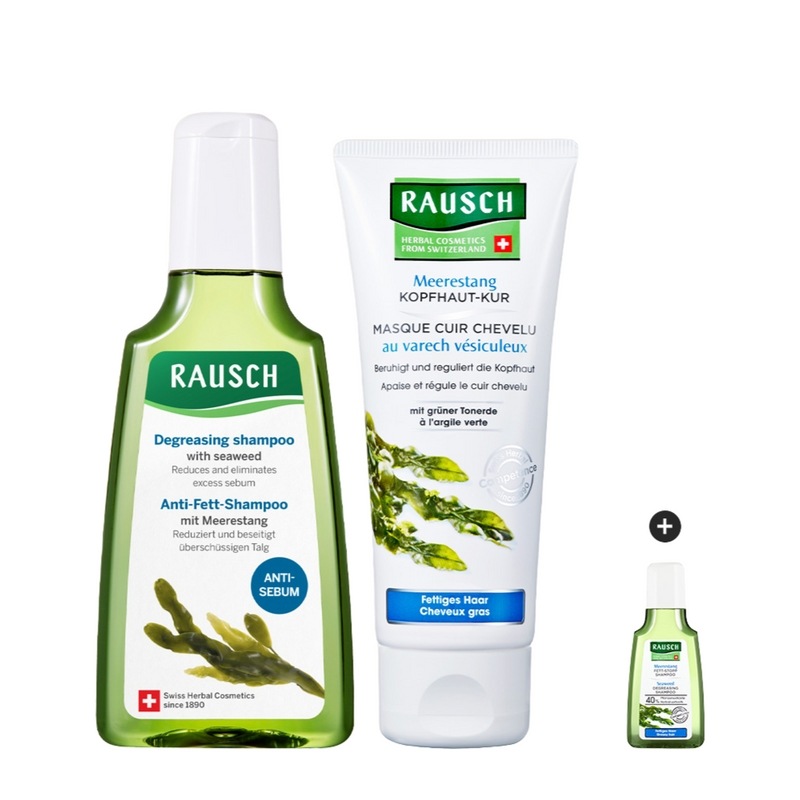 【ラウシュ】【頭皮浄化SET】シーウィード脂性頭皮シャンプー200ml+スカルプパック100mlデュオ