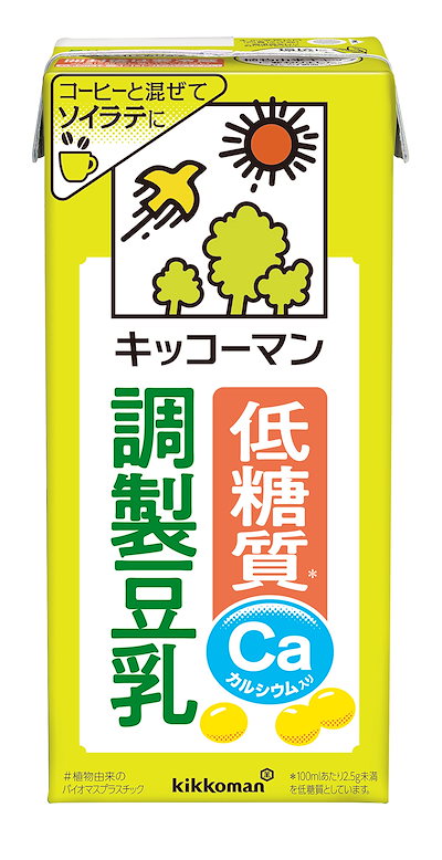 他サイト： Kikkoman キッコーマン 低糖質調製豆乳 1000ml ×6本【牛乳のカロリー45%OFF】の商品画像