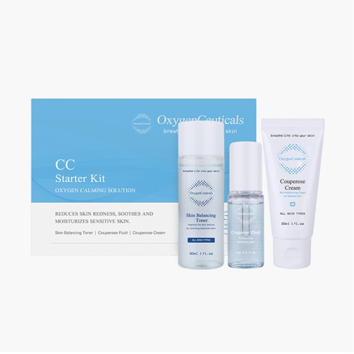 【CCスターターキット】オキシジェンシュティカルズ 鎮静クーリングケア 3点セット トナーフルードクリーム+ マスクパックをプレゼント