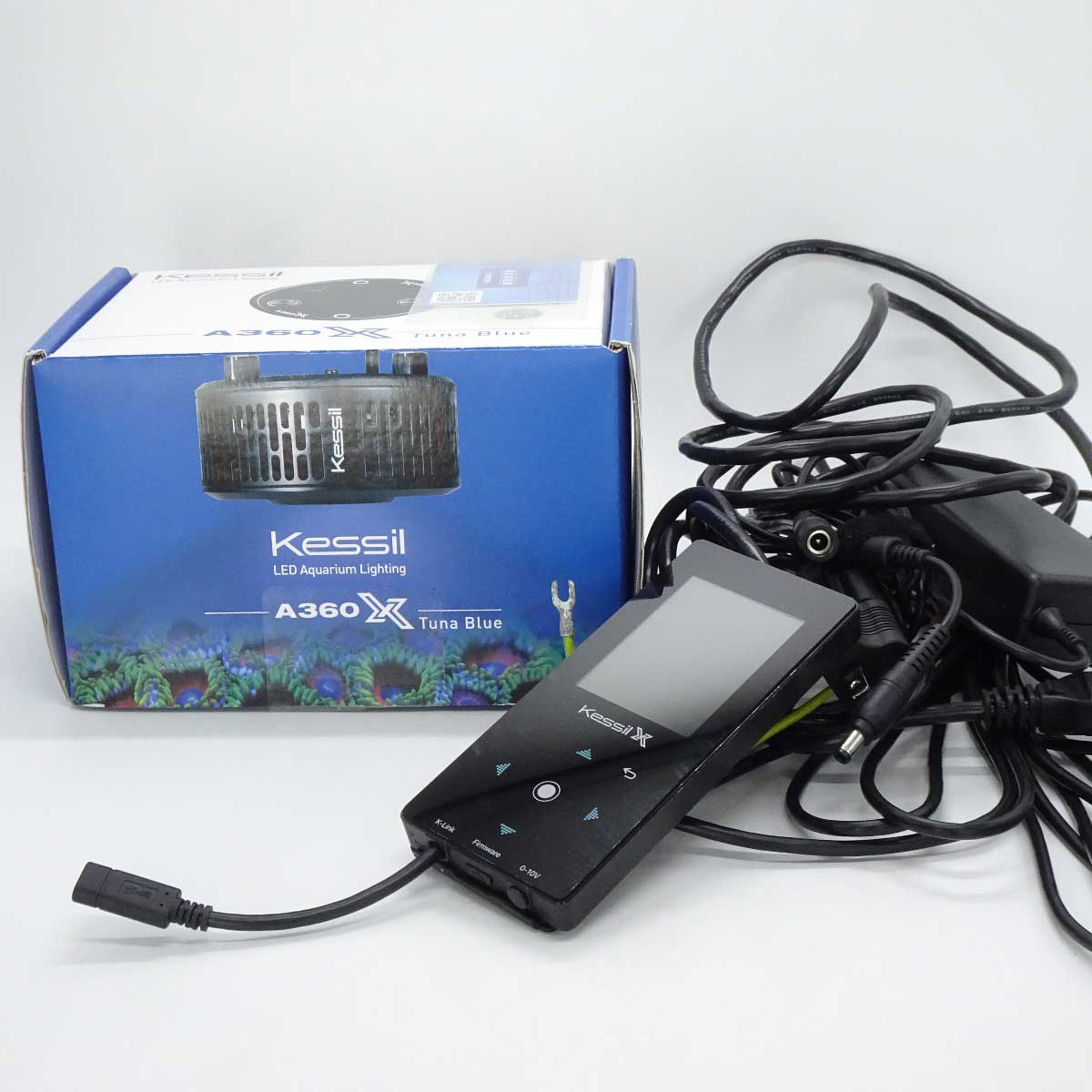 【中古】Kessil ケッシル 水草用LEDライト A360x Tuna Sun スペクトルコントローラーX ユニットリンクケーブル セット