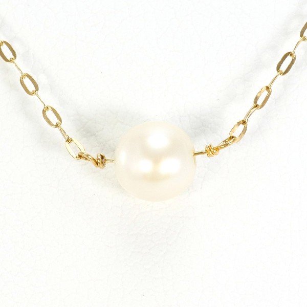 K10 10金 YG イエローゴールド ネックレス パール(真珠) 約40cm ジュエリー 中古