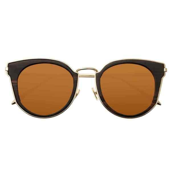 サングラス Earth Karekare Gold Metal Square Sunglasses - Espresso Wood ESG028E