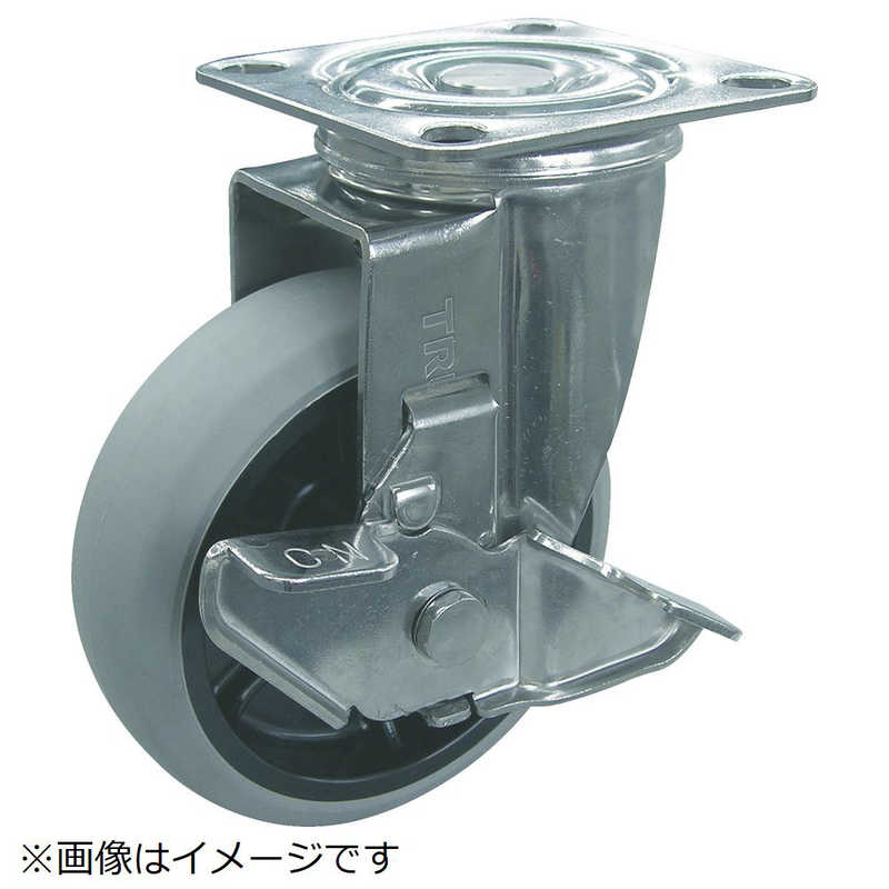 トラスコ中山　ナイロンホイールウレタンキャスター ステン金具自在S付 Φ150　TYSGUJ150S