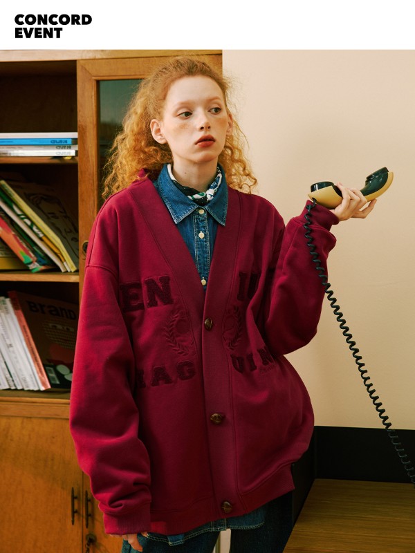 ConE 2024 春秋新作 アメリカンカレッジスタイル カーディガン ファッションブランド ゆったり オールマッチ カップルジャケット トップス レディース ins