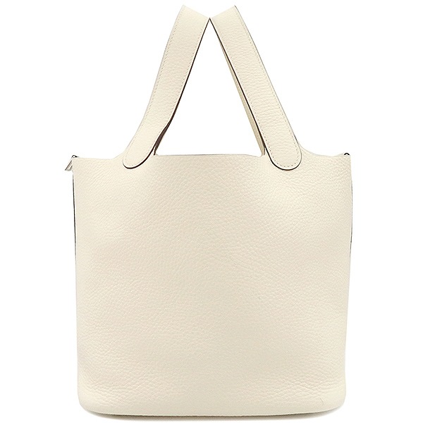 エルメス HERMES ハンドバッグ ピコタンロックMM トリヨンクレマンス ナタ シルバー金具 アイボリー Z刻印 【保存袋】【中古】