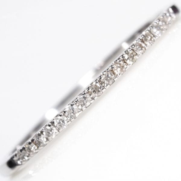 天然石 エタニティ ダイヤモンド リング 指輪 刻印有 プレゼント 最高 18金 WG d