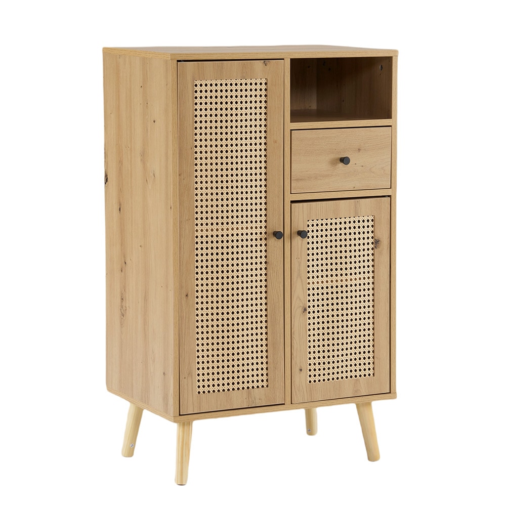 キャビネット サイドボード チェストラタン調 ラタン風 幅60cm 収納棚 リビング 収納 ローボード 収納チェスト2段 サイドボード 引き出し 扉付き リビングボード 洋服 タンス 収納 箪笥 おし