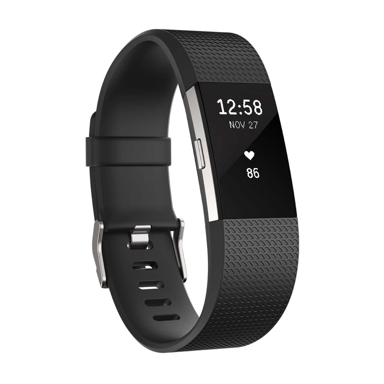 スマートウォッチ fitbit charge 2 黒色 アクティブトラッカー スマホのGPS対応 体内酸素 OLED 自動睡眠記録 心拍数消費カロリー 有酸素運動 記録