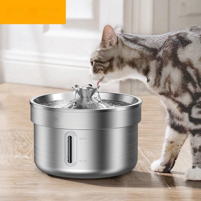 ROJECO ステンレス鋼ペット水飲み場自動猫水噴水スマートペットウォーターディスペンサー犬猫飲料供給用