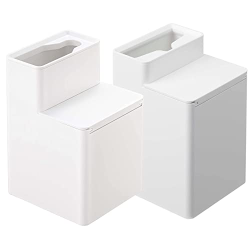 山崎実業(Yamazaki) 替えブラシ収納付き 流せるトイレブラシスタンド&クリーナーシート収納付き トイレ