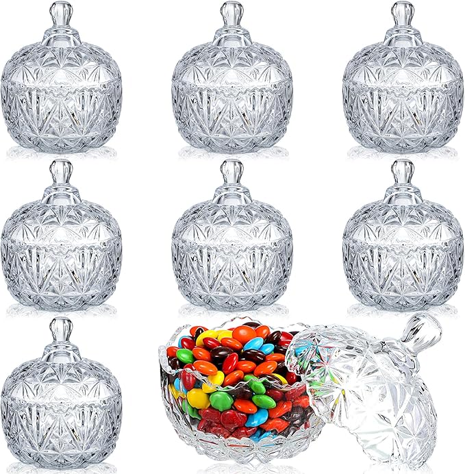 キャンディジャー 蓋付き 薬屋用ジャー 蓋付き キャンディディッシュ ウェディングキャンディビュッフェジャー クリスタルジュエリーボックス ウランガラス クッキージャー ホームパーティー バスルーム用