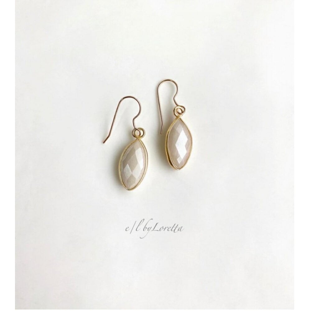 ホワイトムーンストーン marquise pierce/earring EL by Loretta レディース アクセサリー