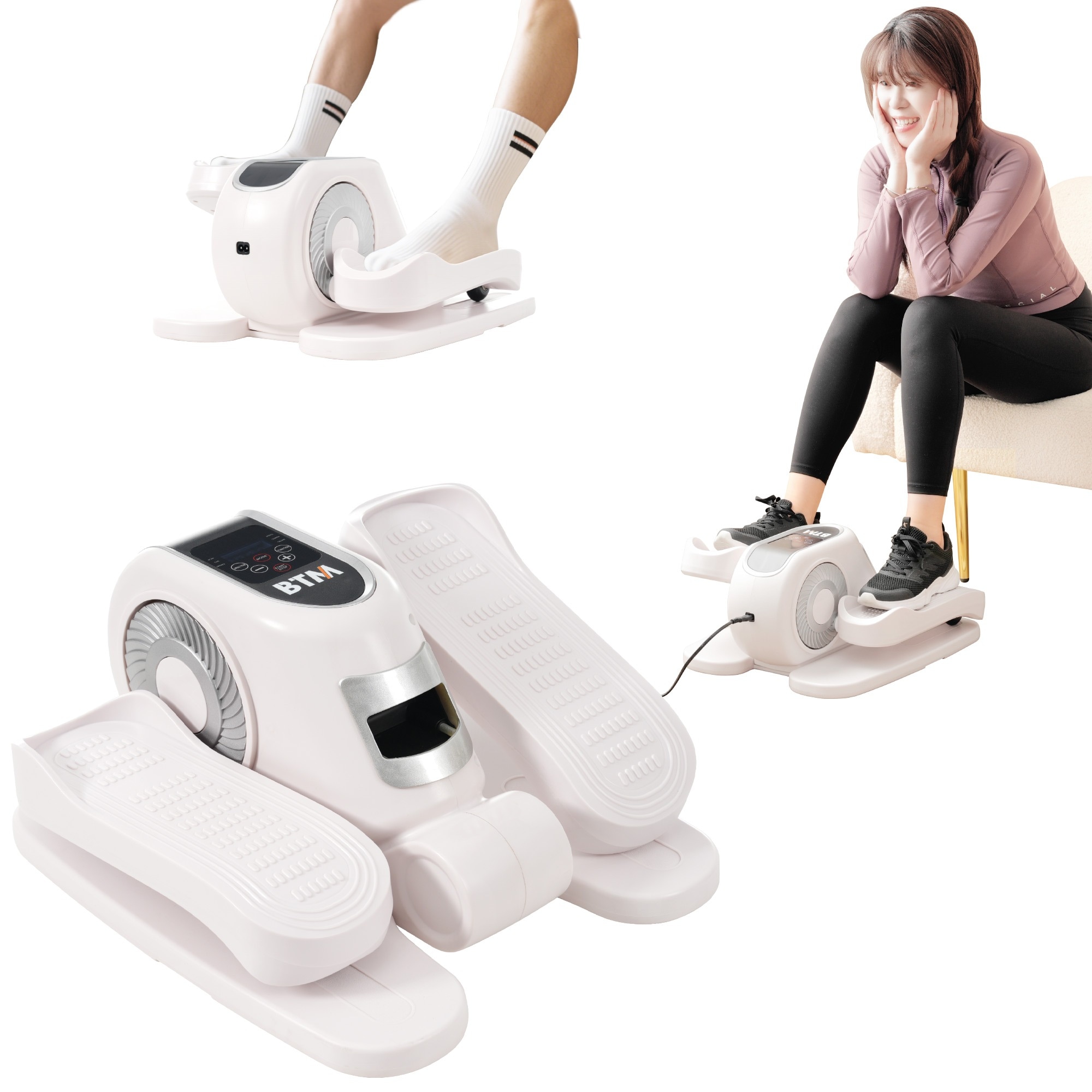 【2枚購入で100円OFF】ミニ クロストレーナー フィットネスバイク エアロバイク 前後方向回転 電動フィット ステッパー フィットネス 自宅 ダイエット フィット 有酸素運動 リモコン付き 組立不