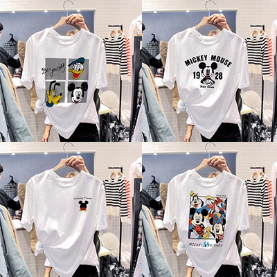 ディズニーtシャツ 夏服 Tシャツ 半袖 最大42 Offクーポン 長袖 韓国ファッションレディトップス 大きいサイズ7