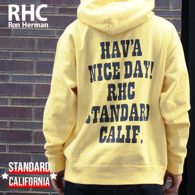 ロンハーマン RHC Ron Herman x STANDARD CALIFORNIA US Cotton HAND Logo Hoodie YELLOW 211-000832-048