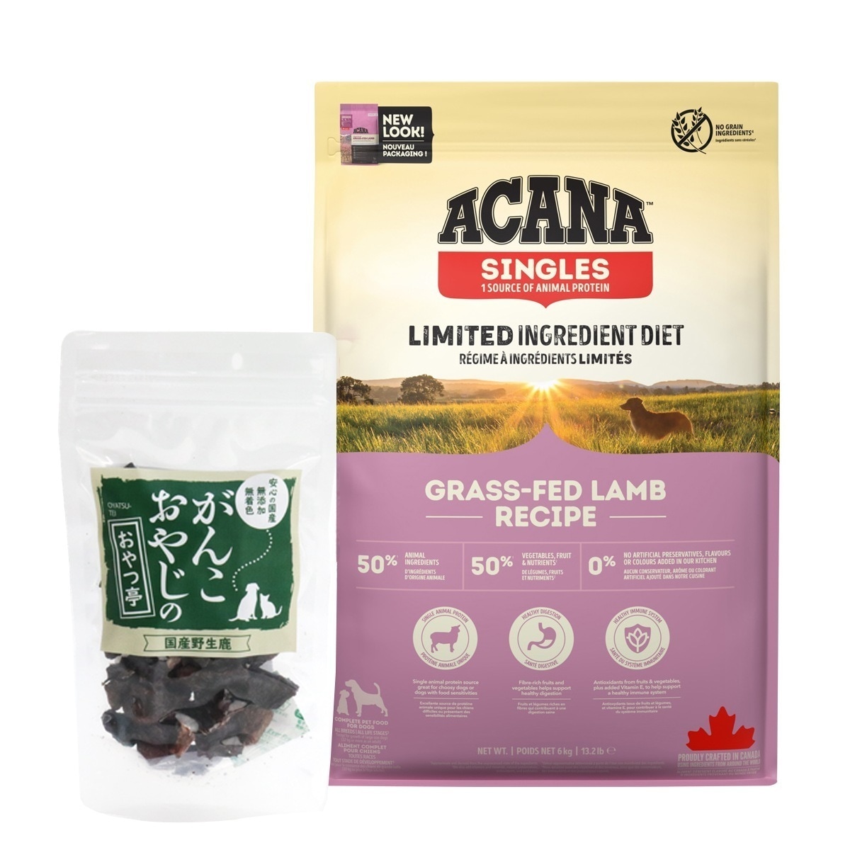 シングル グラスフェッドラム 6kg ドッグフード【国産鹿肉ラング30g付き】