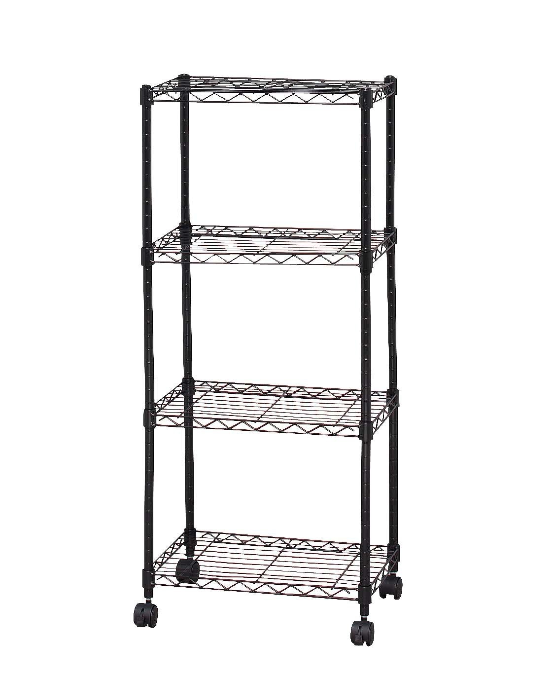 アイリスオーヤマ ラック メタルラック本体 カラーメタルラック 防サビ 幅44.5×奥行32.5×高さ102.5cm 4段 キャスター付き ブラック ポール径19mm CBM-44104 5,509円