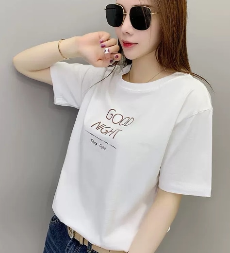 トップス デート モテアイテム カットソー Tシャツ Uネック ロゴ コットン 大人可愛い きれいめ 上品 おしゃれ かっこいい 大人可愛い ラブリー キュート ガーリー クール モード系 セクシー