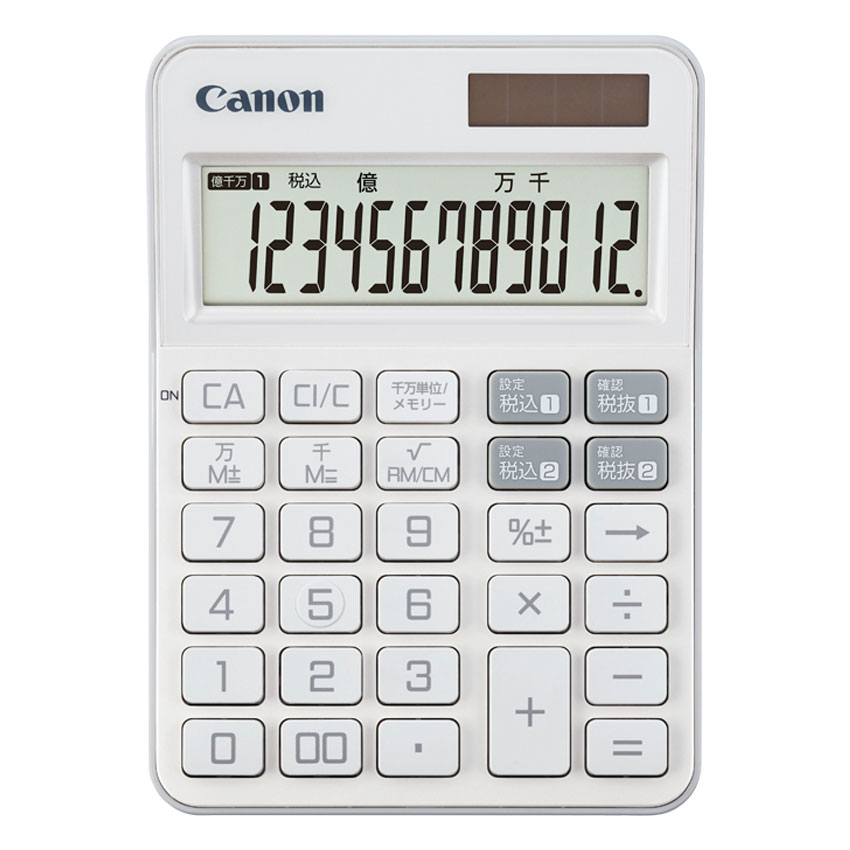（まとめ買い）純正 カラフル電卓 ミニ卓上 12桁 パールホワイト KS-126WUV-PW [x3]電卓