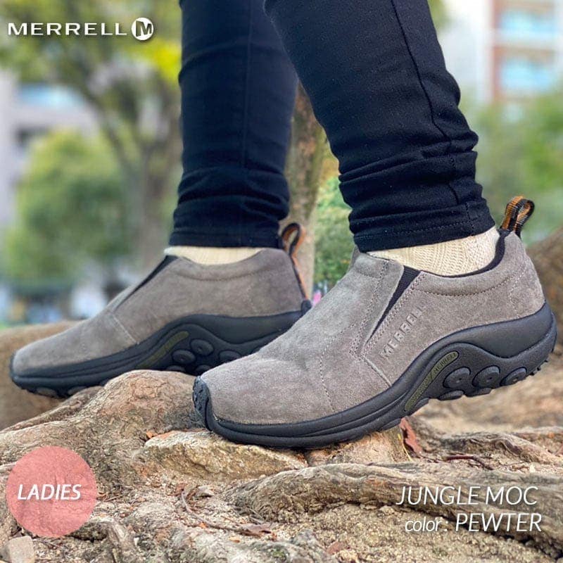 MERRELL JUNGLE MOC PEWTER メレル ジャングルモック シューズ スニーカー ( グレー 灰色 スエード レディース ウィメンズ 国内正規品 J60806 )