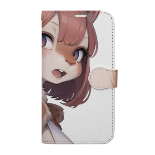 【文字入れ可能受注生産】リスの女の子　サラ 手帳型スマホケース