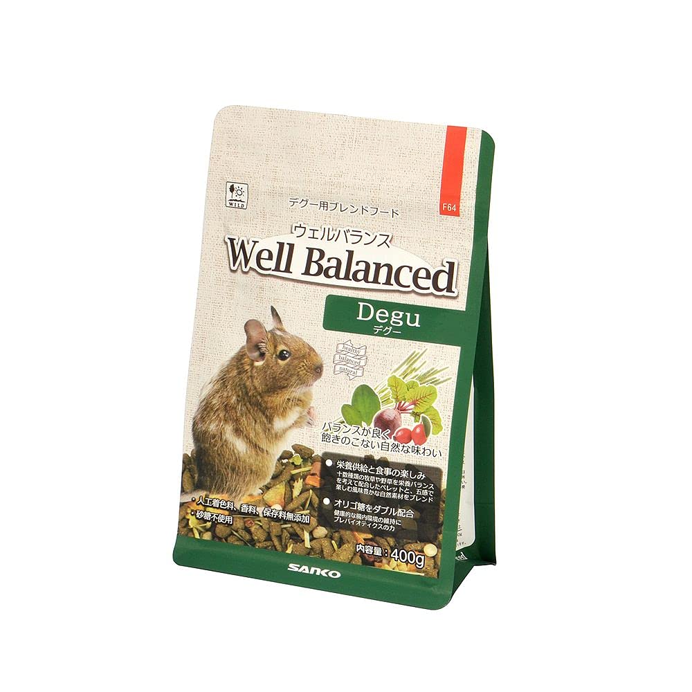 Sanko （まとめ買い）三晃商会 F64 ウェルバランス デグーフード 400g 小動物用フード 【x6】