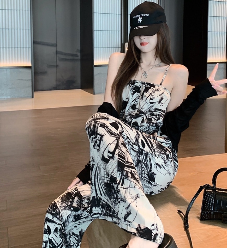 デート モテアイテム オールインワン キャミソール ロング丈 シフォン 薄手 可愛い きれいめ 上品 おしゃれ かっこいい 可愛い ラブリー キュート ガーリー クール モード系 セクシー