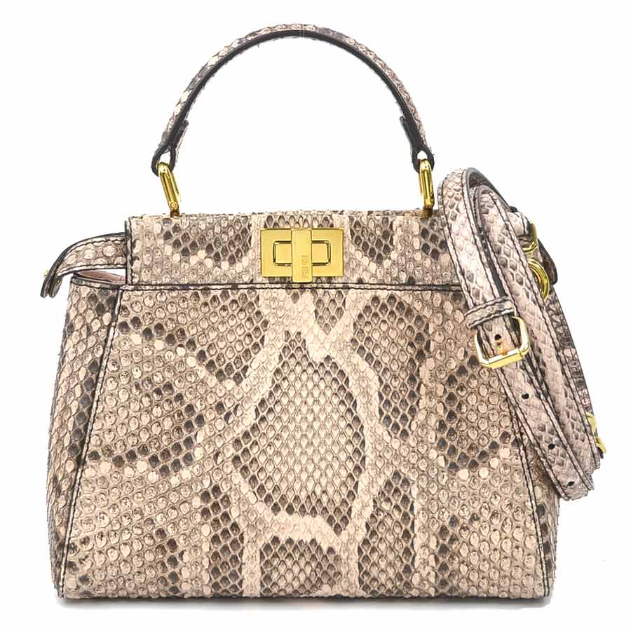 フェンディ FENDI ハンドバッグ ショルダーバッグ ピーカブーミニ パイソン ライトピンク系 レディース 8BN244-AHJ5 a0467